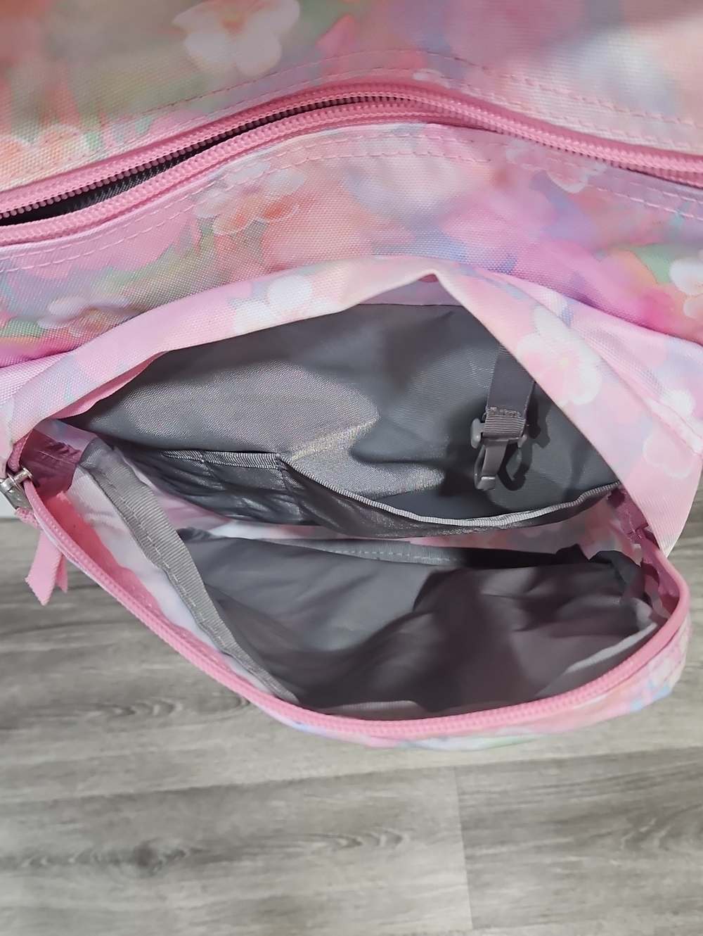 Jansport Big Student Backpack Pink Flowers - Picture 12 of 13